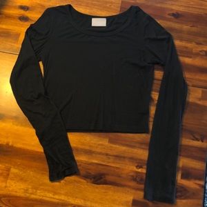Ribbed Long-Sleeve Crop Top